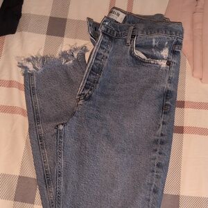 Agolde jeans size 28, the Nico button fly skinny jean with light distressing